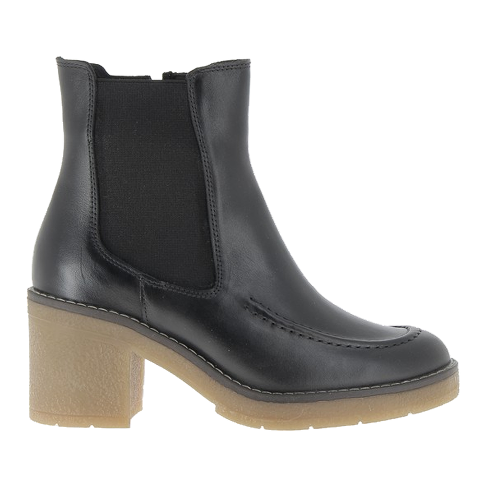 Etival Noir Coco Abricot, bottine femme de profil